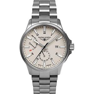Bauhaus Aviation Herrklocka med läderrem eller automatisk titanrem titanfodral 10 ATM 24 timmars promenadreserv safirglas datum 2860, Beige, Armband Bauhaus Aviation Herrklocka med läderrem eller automatisk titanrem titanfodral 10 ATM 24 timmars promenadreserv safirglas datum 2860, Beige, Armband