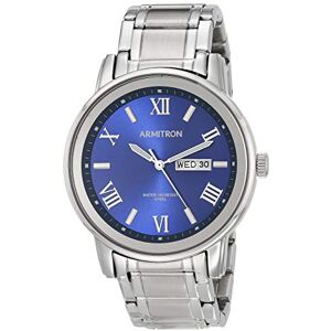 Armitron armbandsur för män med dag- och datumfunktion, 20/4935, Silver/blå Armitron armbandsur för män med dag- och datumfunktion, 20/4935, Silver/blå
