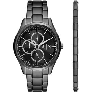 Giorgio Armani analog kvartsur för män med rem i rostfritt stål AX7154SET, Svart Giorgio Armani analog kvartsur för män med rem i rostfritt stål AX7154SET, Svart