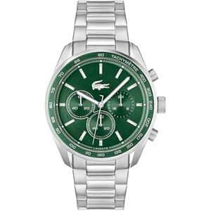 Lacoste kronograf kvartsur Boston kollektion för män med läder, Grön solstråle, armband Lacoste kronograf kvartsur Boston kollektion för män med läder, Grön solstråle, armband