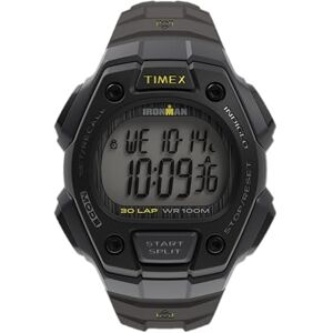 Timex Ironman Classic Klocka på 42 mm för män, grått armband i harts, digital urtavla, grå boett, TW5M47400 Timex Ironman Classic Klocka på 42 mm för män, grått armband i harts, digital urtavla, grå boett, TW5M47400