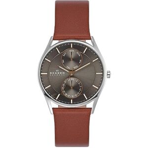 Skagen Holst Herrklocka, kronografurverk med armband i rostfritt stål eller läder, Brun och silverfärgad, 40MM Skagen Holst Herrklocka, kronografurverk med armband i rostfritt stål eller läder, Brun och silverfärgad, 40MM