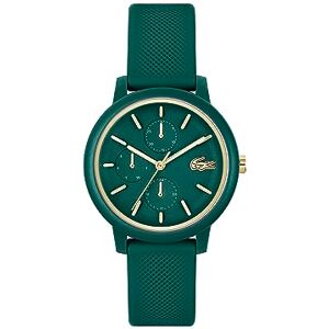 Lacoste Dam multifunktionell analog kvartsklocka .12.12 MULTI kollektion med silikonband, Grön, japanska Lacoste Dam multifunktionell analog kvartsklocka .12.12 MULTI kollektion med silikonband, Grön, japanska