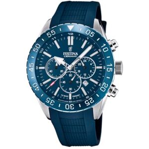 Festina Analog kvartsur för herr med silikonrem F20515/1, Färg: blå, Klassisk Festina Analog kvartsur för herr med silikonrem F20515/1, Färg: blå, Klassisk