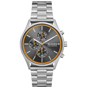 Skagen Holst Herrklocka, kronografurverk med armband i rostfritt stål eller läder, Silverton och grått, 42MM Skagen Holst Herrklocka, kronografurverk med armband i rostfritt stål eller läder, Silverton och grått, 42MM