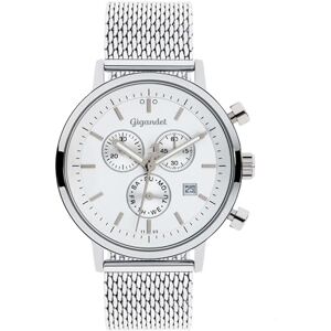 Gigandet Unisex analog japanskt kvartsurverk klocka med rostfritt stål armband 5VNAG6NE/011, silver Gigandet Unisex analog japanskt kvartsurverk klocka med rostfritt stål armband 5VNAG6NE/011, silver
