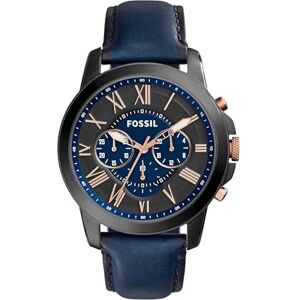 Fossil Grant herrklocka, kvartsverk med kronograf, med armband i rostfritt stål eller läder Fossil Grant herrklocka, kvartsverk med kronograf, med armband i rostfritt stål eller läder