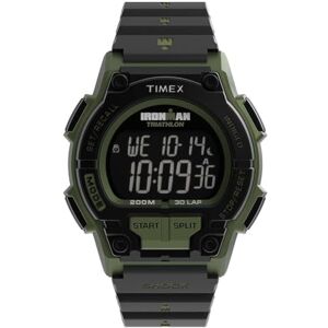 Timex Ironman Classic klocka på 42 mm för män – svart hartsrem, digital urtavla, grön boett, TW5M64900 Timex Ironman Classic klocka på 42 mm för män – svart hartsrem, digital urtavla, grön boett, TW5M64900