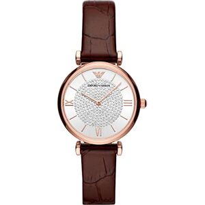 Giorgio Armani damklocka tvåvisarklocka i rostfritt stål, 32 mm boettstorlek, BRUN, Rem Giorgio Armani damklocka tvåvisarklocka i rostfritt stål, 32 mm boettstorlek, BRUN, Rem