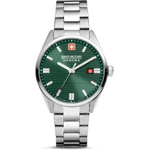 Swiss Military Hanowa 32024834 analog kvarts herrklocka, Silver/grön, taille unique, Armband Swiss Military Hanowa 32024834 analog kvarts herrklocka, Silver/grön, taille unique, Armband