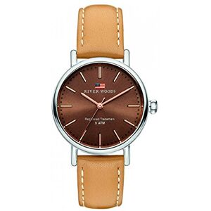 River Woods damklocka läder Oswego rem Brown/Silver/Rosegold River Woods damklocka läder Oswego rem Brown/Silver/Rosegold