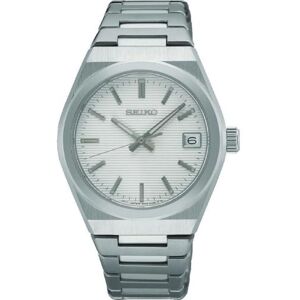 Seiko Damer analog kvartsur med rostfritt stål armband SUR573P1, Silver/svart, minimalist Seiko Damer analog kvartsur med rostfritt stål armband SUR573P1, Silver/svart, minimalist