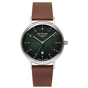 Bauhaus herrklocka kvarts med datum med läderarmband 2140, Grön, Standard-Größe, Armband Bauhaus herrklocka kvarts med datum med läderarmband 2140, Grön, Standard-Größe, Armband