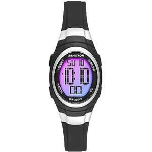 Armitron klocka för kvinnors med digital kronograf och hartsarmband, 45/7034, Svart/regnbåge Armitron klocka för kvinnors med digital kronograf och hartsarmband, 45/7034, Svart/regnbåge
