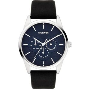 s.Oliver Oliver Herrklocka – rund – silver – 42 mm – klocka av metall med kvartsurverk på konstläderband med hopfällbart spänne – analog armbandsur – 3 atm vattentät – reptålig s.Oliver Oliver Herrklocka – rund – silver – 42 mm – klocka av metall med kvartsurverk på konstläderband med hopfällbart spänne – analog armbandsur – 3 atm vattentät – reptålig