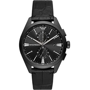 Giorgio Armani herrklocka, kronografverk med 2 urtavlor och boettstorlek 43 mm med armband i rostfritt stål, läder eller silikon,Svart,43MM Giorgio Armani herrklocka, kronografverk med 2 urtavlor och boettstorlek 43 mm med armband i rostfritt stål, läder eller silikon,Svart,43MM
