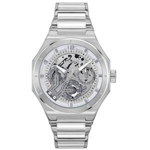 HUGO Analog multifunktion kvartsur för män #Grail Skelett kollektion med silver rostfritt stålarmband 1530377, SILVER HUGO Analog multifunktion kvartsur för män #Grail Skelett kollektion med silver rostfritt stålarmband 1530377, SILVER