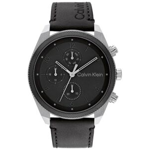 Calvin analog multifunktion kvartsur för män Impact Collection med rostfritt stål eller läderarmband, Svart, Läder Calvin analog multifunktion kvartsur för män Impact Collection med rostfritt stål eller läderarmband, Svart, Läder