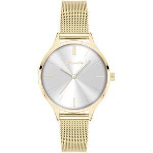 Tamaris damklocka – rund – guld – 34 mm – elegant damklocka i metall med kvartsurverk – analog armbandsur – 3 atm vattentät – reptålig Tamaris damklocka – rund – guld – 34 mm – elegant damklocka i metall med kvartsurverk – analog armbandsur – 3 atm vattentät – reptålig