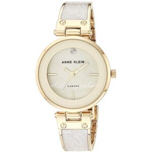 Anne Klein armbandsur för kvinnor med urtavla i äkta diamant, Elfenbensfärg/guld Anne Klein armbandsur för kvinnor med urtavla i äkta diamant, Elfenbensfärg/guld
