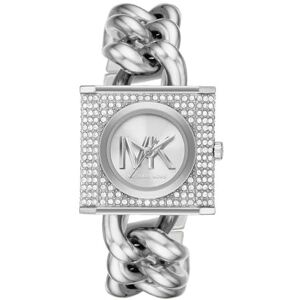 Michael Kors Chain Lock-klocka för dam, kvartsurverk med tre visare och armband i rostfritt stål Michael Kors Chain Lock-klocka för dam, kvartsurverk med tre visare och armband i rostfritt stål