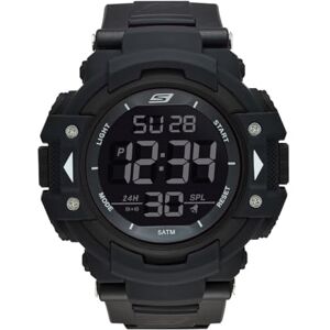Skechers Horloge voor heren, Digitaal uurwerk met siliconen, polyurethaan, lederen of roestvrij stalen band,Zwart,55MM Skechers Horloge voor heren, Digitaal uurwerk met siliconen, polyurethaan, lederen of roestvrij stalen band,Zwart,55MM