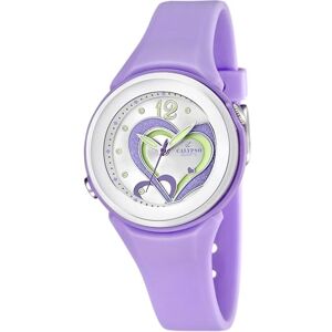 Calypso dam kvartsur med silver urtavla analog display och plast lila rem K5576/4 Calypso dam kvartsur med silver urtavla analog display och plast lila rem K5576/4