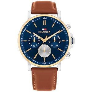 Tommy Hilfiger analog multifunktion kvartsur för män med brunt läderarmband 1710703 Tommy Hilfiger analog multifunktion kvartsur för män med brunt läderarmband 1710703