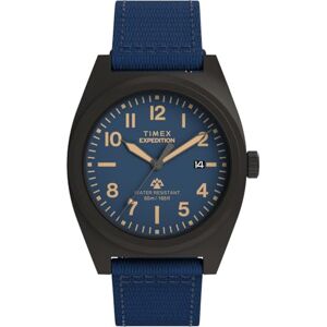 Timex TW2Y18200 Expedition Capstone Kvartsur för män 39 mm – blå miljövänlig rem med blå urtavla Timex TW2Y18200 Expedition Capstone Kvartsur för män 39 mm – blå miljövänlig rem med blå urtavla