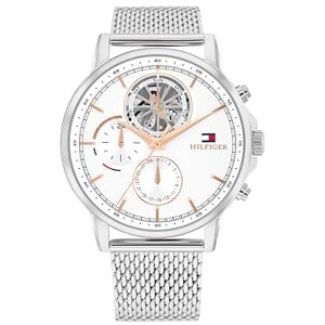 Tommy Hilfiger analog multifunktion kvartsur för män med silver rostfritt stål nätarmband 1710682 Tommy Hilfiger analog multifunktion kvartsur för män med silver rostfritt stål nätarmband 1710682