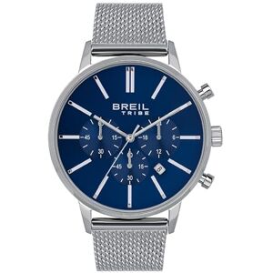 Breil Rund herrklocka med monokrom urtavla och stålfodral Avery-kollektion, blå, Taille unique, Armband Breil Rund herrklocka med monokrom urtavla och stålfodral Avery-kollektion, blå, Taille unique, Armband