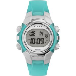 Timex Digital klocka på 33 mm för ungdomar, digital urtavla, silverfärgad boett, blå hartsrem, TW5M61400 Timex Digital klocka på 33 mm för ungdomar, digital urtavla, silverfärgad boett, blå hartsrem, TW5M61400