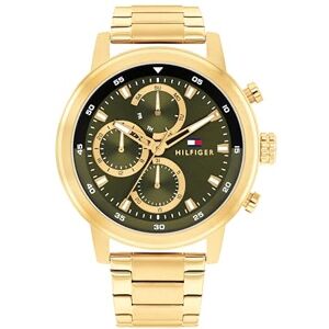 Tommy Hilfiger analog multifunktions kvarts klocka för män med guldfärgat rostfritt stålarmband 1792216 Tommy Hilfiger analog multifunktions kvarts klocka för män med guldfärgat rostfritt stålarmband 1792216