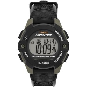 Timex Expedition 41 mm herrklocka Svart hartsarmband i två delar, digital urtavla, grön boett TW4B28500 Timex Expedition 41 mm herrklocka Svart hartsarmband i två delar, digital urtavla, grön boett TW4B28500