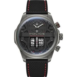 Police Analog kvartsklocka för män med silikonarmband PEWJM0006505, gråsvart Police Analog kvartsklocka för män med silikonarmband PEWJM0006505, gråsvart