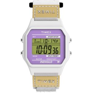 Timex Unisex Main Street 36 mm klocka Vitt nylonarmband, digital urtavla, vit boett TW2W72300 Timex Unisex Main Street 36 mm klocka Vitt nylonarmband, digital urtavla, vit boett TW2W72300