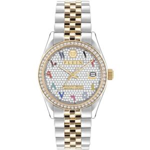 Philipp Plein damklocka analog kvarts datum superlativ rostfritt stål, flerfärgad, armband Philipp Plein damklocka analog kvarts datum superlativ rostfritt stål, flerfärgad, armband