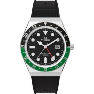 Timex Men's Q GMT 38mm Synthetic Rubber Strap Watch Timex Men's Q GMT 38mm Synthetic Rubber Strap Watch