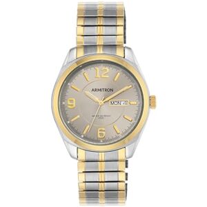 Armitron lättläst herrklocka med dag och datum med expanderande metallarmband, 20/4591, Tvåfärgad Armitron lättläst herrklocka med dag och datum med expanderande metallarmband, 20/4591, Tvåfärgad
