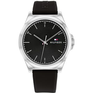 Tommy Hilfiger 1710617 analog kvartsur för män, kollektion med silikonarmband, Svart Tommy Hilfiger 1710617 analog kvartsur för män, kollektion med silikonarmband, Svart