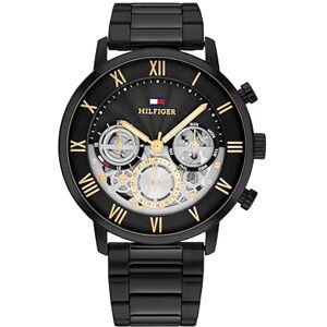 Tommy Hilfiger analog multifunktions kvarts klocka för män med svart rostfritt stålarmband 1710706 Tommy Hilfiger analog multifunktions kvarts klocka för män med svart rostfritt stålarmband 1710706