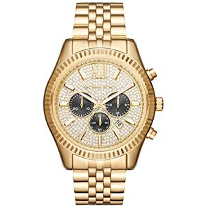 Michael Kors Lexington herrklocka, 44 mm, kvartsurverk med kronograf och armband i rostfritt stål Michael Kors Lexington herrklocka, 44 mm, kvartsurverk med kronograf och armband i rostfritt stål