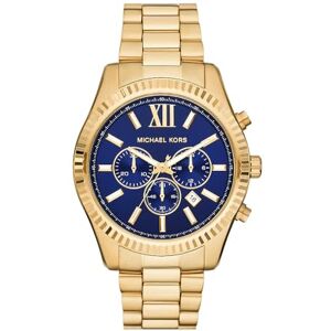 Michael Kors Lexington herrklocka, 44 mm, kvartsurverk med kronograf och armband i rostfritt stål Michael Kors Lexington herrklocka, 44 mm, kvartsurverk med kronograf och armband i rostfritt stål