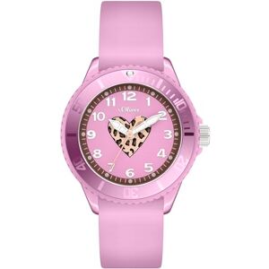 s.Oliver Kinderuhr Rund Lila 38 mm Uhr aus Kunststoff med kvartsrörelse på silikonband med Dornschließe analogt armbandsur 5 ATM vattentät reptålig s.Oliver Kinderuhr Rund Lila 38 mm Uhr aus Kunststoff med kvartsrörelse på silikonband med Dornschließe analogt armbandsur 5 ATM vattentät reptålig