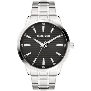 s.Oliver Oliver Herrklocka – rund – silver – 44 mm – klocka av metall med kvartsrörelse på rostfritt stål med vikspänne – analog armbandsur – 5 ATM vattentät – reptålig s.Oliver Oliver Herrklocka – rund – silver – 44 mm – klocka av metall med kvartsrörelse på rostfritt stål med vikspänne – analog armbandsur – 5 ATM vattentät – reptålig