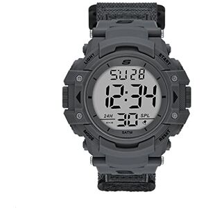 Skechers Horloge voor heren, Digitaal uurwerk met siliconen, polyurethaan, lederen of roestvrij stalen band,Grijs,55MM Skechers Horloge voor heren, Digitaal uurwerk met siliconen, polyurethaan, lederen of roestvrij stalen band,Grijs,55MM