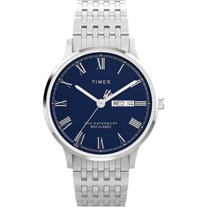 Timex Waterbury klocka på 40 mm för män – armband i rostfritt stål, blå urtavla, boett i rostfritt stål, TW2Y28500 Timex Waterbury klocka på 40 mm för män – armband i rostfritt stål, blå urtavla, boett i rostfritt stål, TW2Y28500