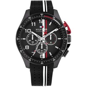 Tommy Hilfiger kronograf kvartsur för män med svart silikonarmband 1792168, Svart, En storlek Tommy Hilfiger kronograf kvartsur för män med svart silikonarmband 1792168, Svart, En storlek