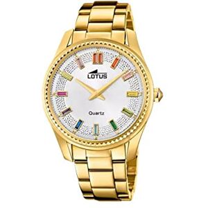 Lotus Damarmbandsur i rostfritt stål i färgen guld-vit-färgglad 38 mm, vattentäthet: 5 bar, 18902/1, Guld-vit-färgglad Lotus Damarmbandsur i rostfritt stål i färgen guld-vit-färgglad 38 mm, vattentäthet: 5 bar, 18902/1, Guld-vit-färgglad