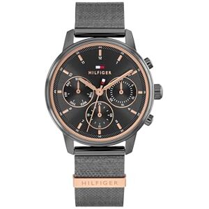 Tommy Hilfiger analog multifunktions kvarts klocka för kvinnor med grått rostfritt stålarmband 1782810 Tommy Hilfiger analog multifunktions kvarts klocka för kvinnor med grått rostfritt stålarmband 1782810